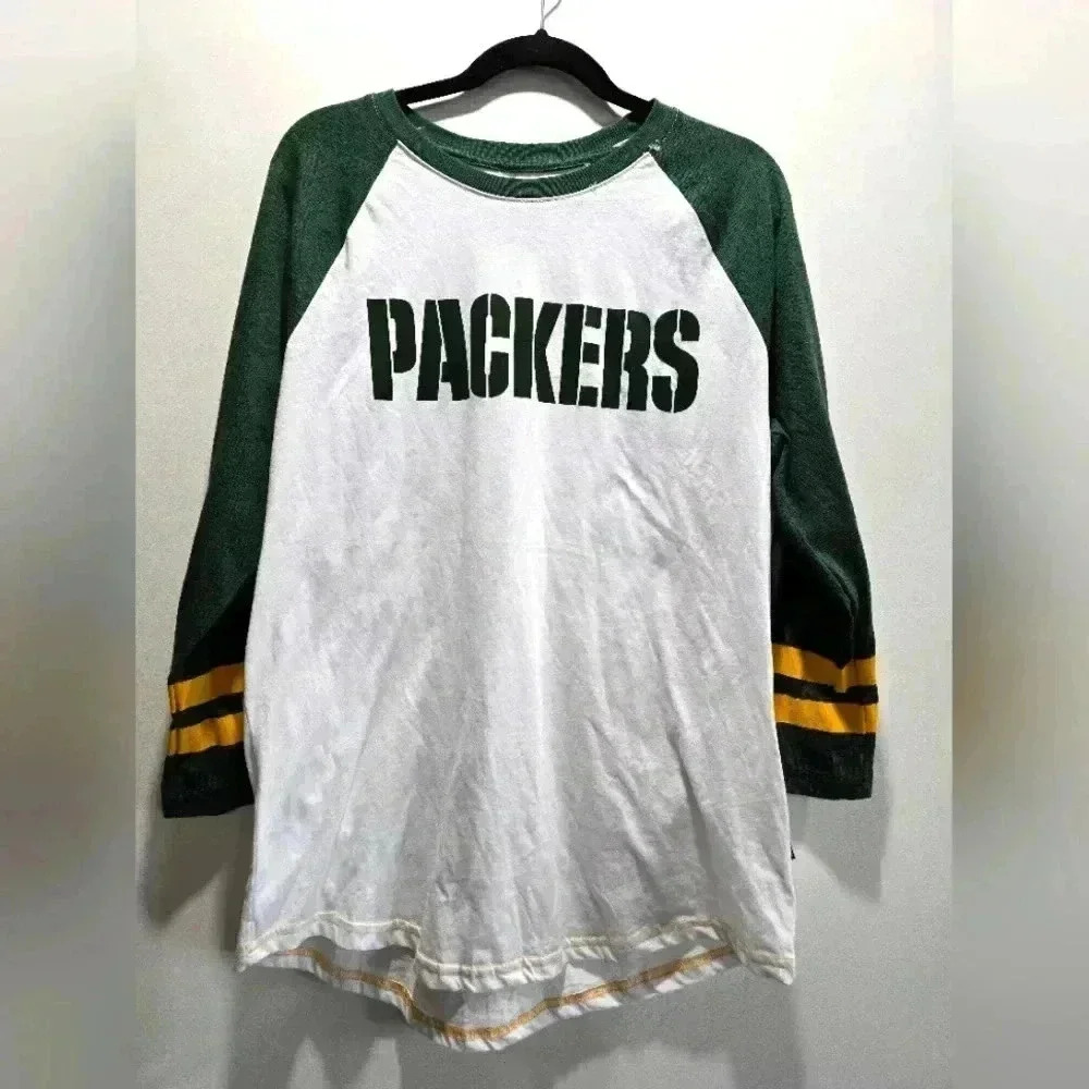 ULTRA GAME NFL Green Bay Packers Long Sleeve Shirt L White MEN